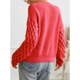 thumbnail image 3 of Cupshe Women's Sweater Long Sleeve Crewneck Sweaters Cable Knit Tops, 3 of 7