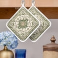 thumbnail image 2 of Sage Green Pot Holders for Kitchen Heatproof Potholder, 5 Pack Southwest Tribal Antique Boho-Chic Farmhouse Hot Pads Multipurpose Oven Pads Cloth Potholders Trivet for Cooking Baking, 2 of 8