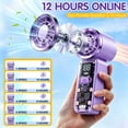 thumbnail image 3 of AWANFI Portable Handheld Fan for Kids Adults, Pocket Electric Personal Fan Rechargeable with LED Display High-Speed Mini Turbo Fan for Outdoor Home, Purple, 3 of 7