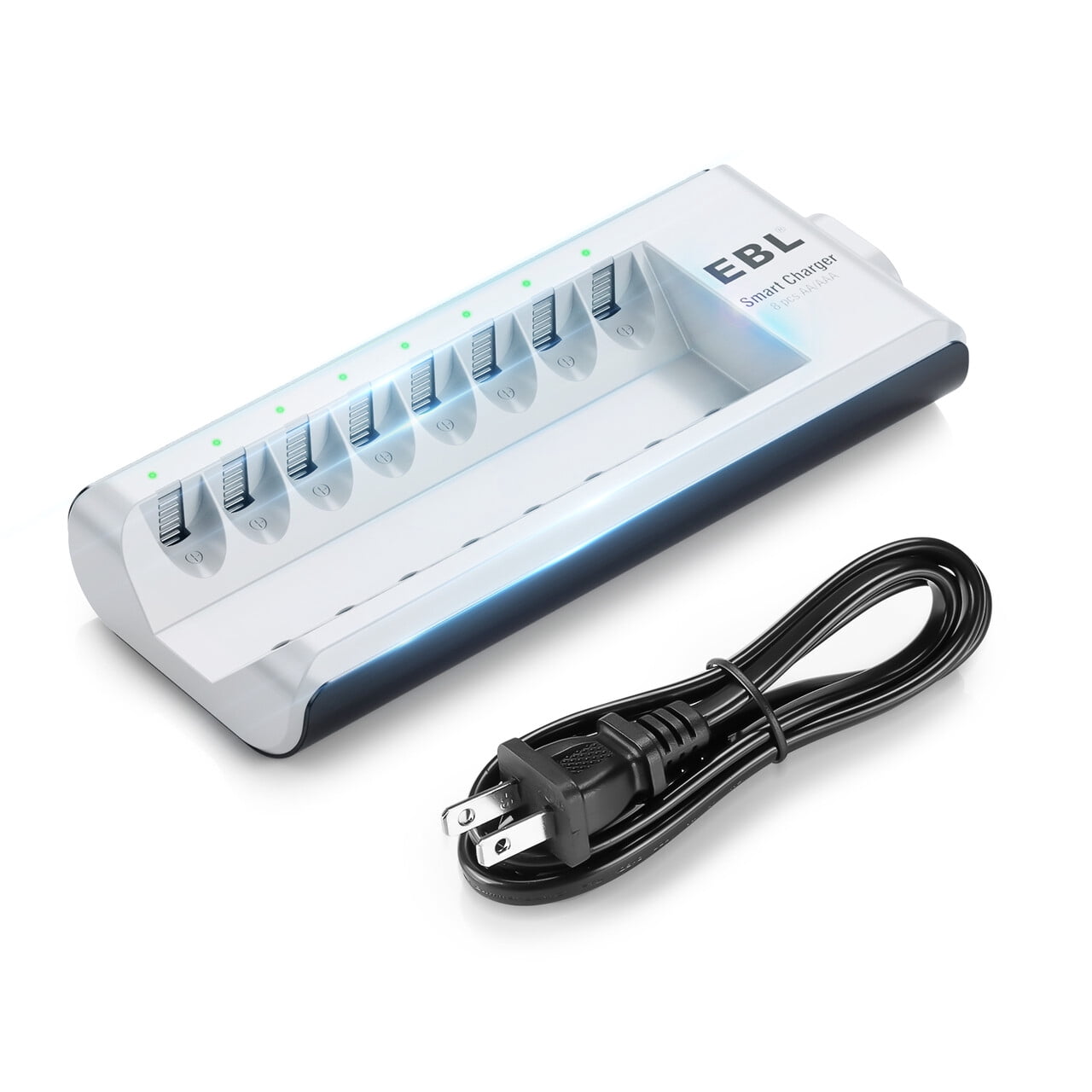 EBL Rechargeable Batteries with Charger, 1.2V NiMH AA Batteries 2800mAh 4Pcs& AAA Batteries 1100mAh 4pcs with 8-Bay Battery Charger