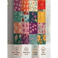 thumbnail image 7 of Spring Floral Semi Sheer Curtains 54 Inch Length 2 Panels Set, Vintage Plaid Summer Botanical Colorful Sheer Kitchen Curtain Privacy Voile Window Curtain for Living Room Bedroom Rod Pocket Drapes, 7 of 7