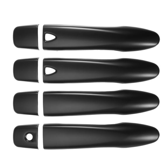 Unique Bargains 1 Set Door Handle Cover for Nissan Rogue 2014-2019 Car Door Handle Cap w/ 2 Smart Key Holes Matte Black