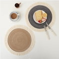 thumbnail image 5 of 6Pcs Round Tassels Dining Table Mat Placemats Heat Resistance Placemats Cup Mat Table Decorations for Dining Table, 5 of 9