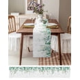 thumbnail image 4 of Table Runner 120 Inches Long for Kitchen Dining, Teal Botanical Dresser Scarf Farmhouse, Dining Table Decorations for Wedding/Parties, Spring Weeping Eucalyptus Leaves 13 x 120 In, 4 of 9