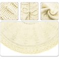 thumbnail image 4 of Knitted Christmas Tree Skirt, 36 Inches Cable Knit Edge, Rustic Heavy Yarn Tree Skirts for Xmas Decor Holiday Decoration, Cream White, 4 of 4