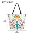 thumbnail image 5 of FORMRS Womens Canvas Tote Bag with Zipper Inner Pocket Shoulder Handbag, Abstract Floral, 5 of 7