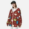thumbnail image 5 of Goofa Coffee Cups Printed Women's UPF 50+ Sun Protection Hoodie Jacket Lightweight Long Sleeve Sun Shirt for Women with Pocket Hiking Outdoor-Medium, 5 of 9