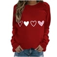 thumbnail image 2 of Styesk Chandails à Manches Longues pour Femmes, Imprimé de Cœur, Hauts de Sortie, T-Shirts Confortables et Doux à Col Rond, Chandail à Enfiler, Mode, Ample, Léger, Chandail en Molleton, Graphique de la Saint-Valentin, Hauts Décontractés, 2 of 3