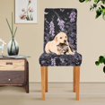 thumbnail image 4 of Yayeee 4 Pack Dining Chair Covers Stretch Parson Chairs Slipcovers Seat Protector, Light Purple Flowers, 4 of 6