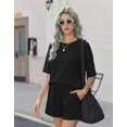 thumbnail image 2 of Ekouaer Two Piece Sets for Women Summer 2026 Lounge Sets Matching Outfits | Short Sleeve Ribbed Summer Sets 2 Piece Vacation Outfits Beach Short Sets Cruise Outfits Airport Travel Clothing with Pocke, 2 of 3