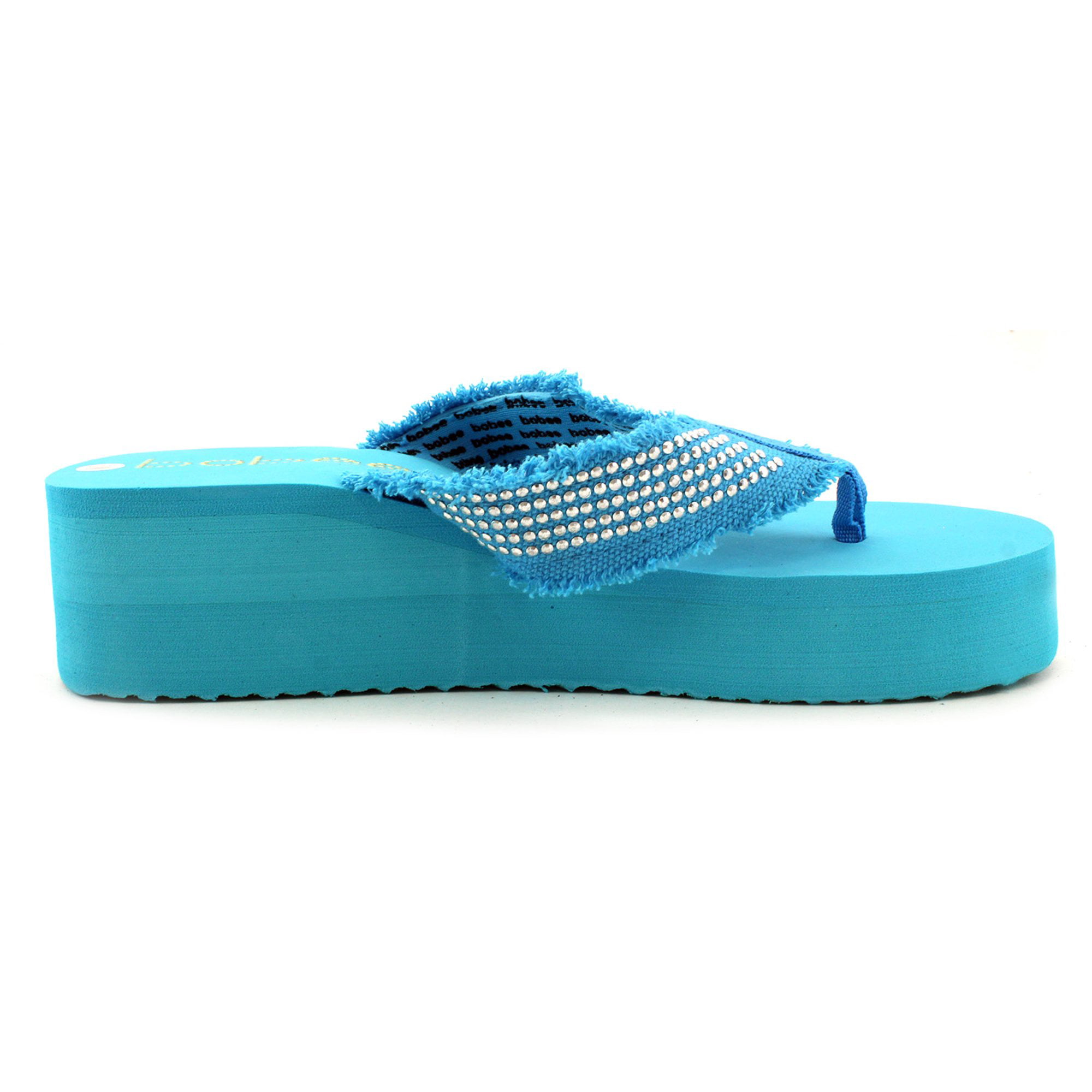 AODONG Gibobby Womens Sandals,Summer Comfy Wedge Sandals Platform Slippers  Beach Travel Sandal Fashion Flip Flops Blue 