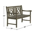 thumbnail image 2 of Renaissance Outdoor Patio Diamond 4-foot Hand-scraped Hardwood Bench, 2 of 5