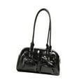 thumbnail image 4 of Bolso de hombro de piel sintética para mujer, bolso de mano con cremallera, elegante bolso para la axila. Negro, 4 of 9