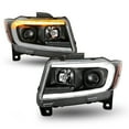 thumbnail image 2 of AKKON - Fits 2011 2012 2013 Jeep Grand Cherokee [C Tube Bar] Sequential Turn Signal Projector Black Headlights Pair Left + Right, 2 of 7