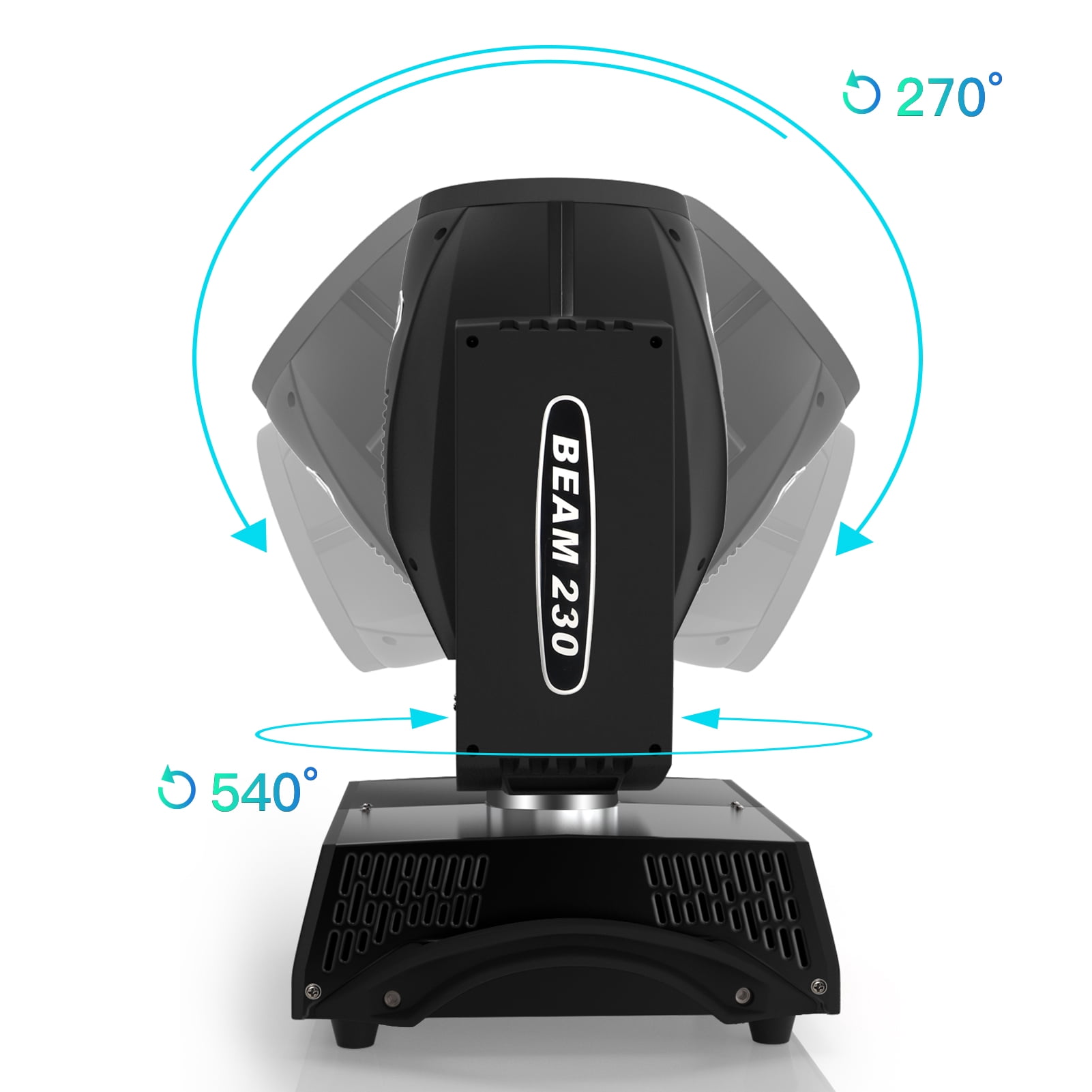 7R 230W DJ Lights, 8 Prisms Beam Sharpy Moving Head Stage Lights 17 Gobos 14 Colors LED Disco Party Lights DMX Club Light for Weddings Christmas Dance Show,Black