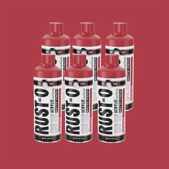 6 Pack, Carnivale, Rust-Oleum Rust-O Acrylic Matte Spray Paint-392216, 11 oz