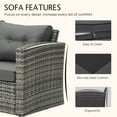 thumbnail image 7 of Royalcraft OUTDOOR 8 Pieces Patio Furniture Sets All Weather Outdoor Sectional Sofa Manual Weaving Wicker Rattan Patio Conversation Set with Ottoman and Glass Table (Grey/Dark Grey), 7 of 7