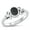 Black Simulated Onyx, variant on CHOOSE YOUR COLOR Simulated Black Onyx Solitaire Fleur De Lis Ring .925 Sterling Silver Band CZ Female Size 6