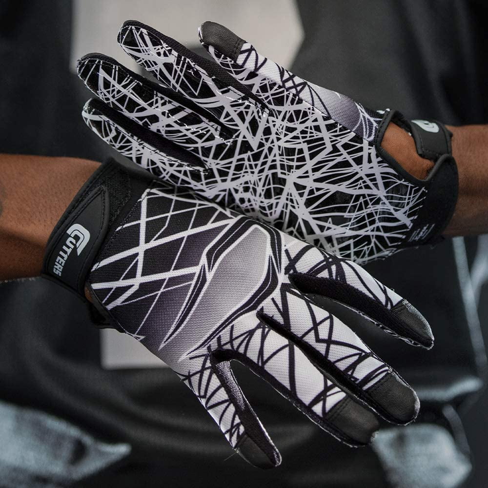 Cutters, Game Day Football Receiver Gloves, Adult, M, Black