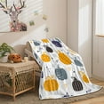 thumbnail image 4 of Cute Pumpkin Throw Blanket Cozy Warm Bed Couch Blanket Fuzzy Plush Fleece Flannel Throws and Blankets Livingroom Bedroom Decor 50x60 Inches, 4 of 6