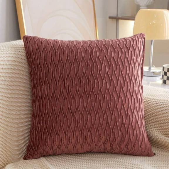 Nvzi Throw Pillow - Dark Pink, 45*45cm, 1 Piece, Decorative Pillow for Couch, Plush Fleece Cover with PP Cotton Filling, Cozy Accent for Living Room Decor