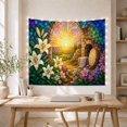 thumbnail image 5 of Floral Garden Stained with Glass Mosaic Empty Tomb, Mystical Fantasy for Space Lovers, Galaxy Room Decor, Mother'S Day Gift, Tapestry Wall Hanging for Bedroom and Dorm, 5 of 7