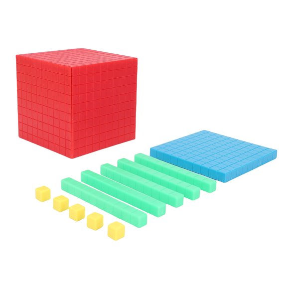 Math Counting Blocks, Complete Set Base 10 Blocks Colorful Educational for Home