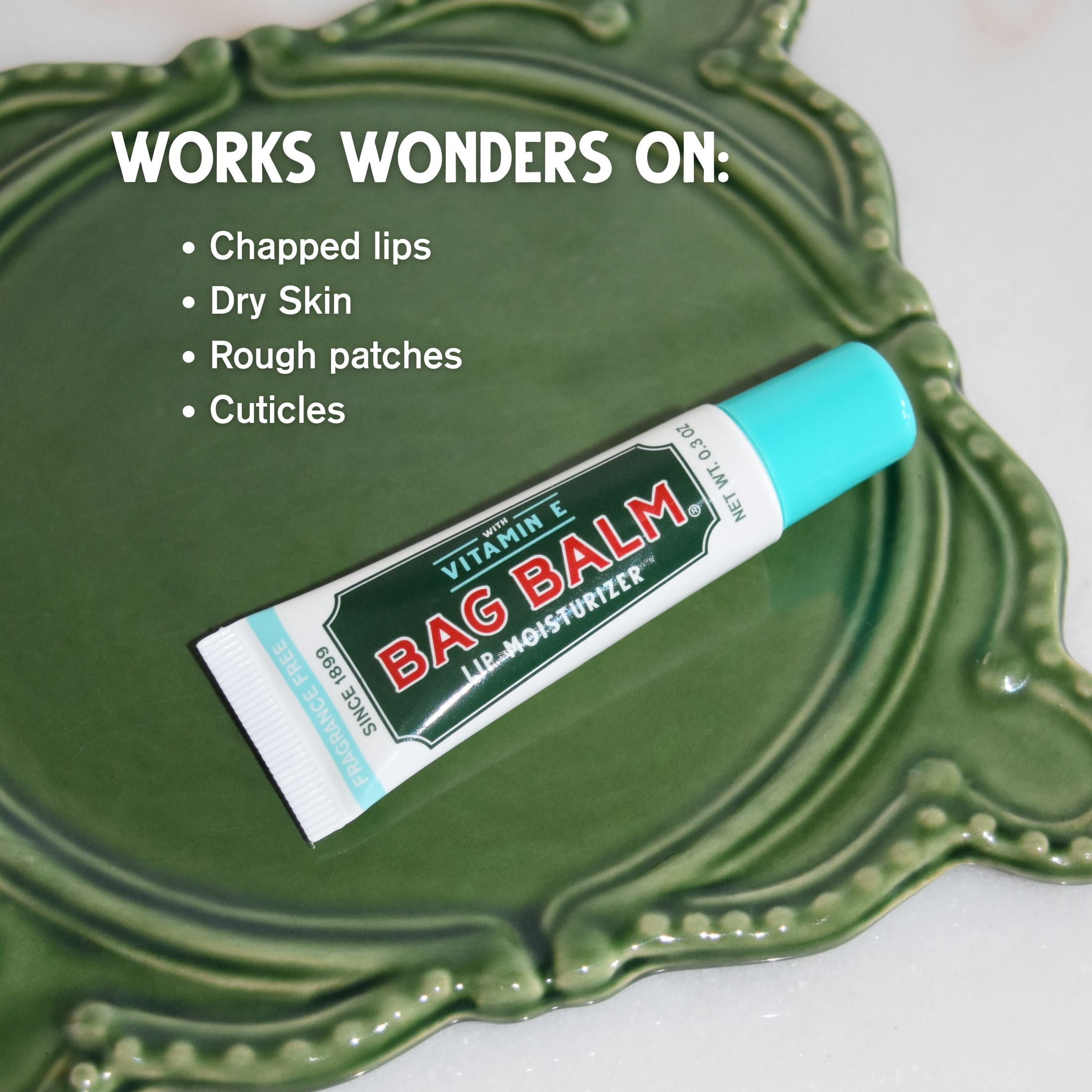 Vermont's Original Bag Balm Vitamin E Fragrance Free Lip Moisturizer 0.3oz Tube
