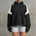 thumbnail image 2 of IDOPIP Womens Oversized Hoodies Fleece Sweatshirts Colour Block Panelling Long Sleeve Sweaters Pullover Tops, 2 of 5