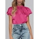 thumbnail image 3 of Blusa de Mujer PRETTYGARDEN Satín con Volantes Manga Corta M, 3 of 6
