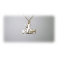 thumbnail image 2 of Mom Diamond Necklace Natural #1 Mom 14K Solid Gold Mothers Pendant 18", 2 of 7