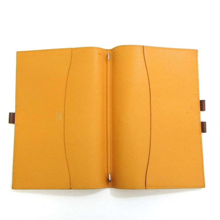 Authenticated used Hermes Agenda Pocket Size Planner Cover Brown,Yellow Agenda GM
