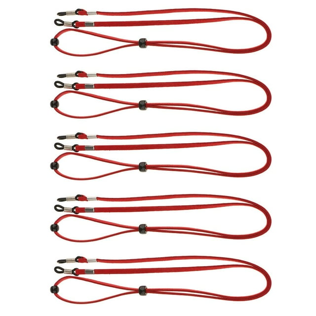 BELOVING 5 Colors 5pcs Sports Eyeglasses Strap Neck Cord Sunglasses String Lanyard Holder Red