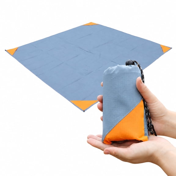 55 x 60 Inch Foldable Picnic Blanket, Water Resistant Sandproof Beach Mat, Lightweight Quick Dry Camping Tarp with Storage Bag for Outdoor Travel