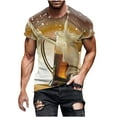 thumbnail image 2 of Xysaqa Men's Short Sleeve Shirt 3D Beer Printed Novelty T-Shirts Casual Summer Funny Graphic Tees Tops M-5XL, 2 of 5