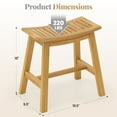 thumbnail image 3 of Gymax Shower Bench Teak Wood Shower Stool w/ Curved Seat Waterproof Bath Bench, 3 of 9