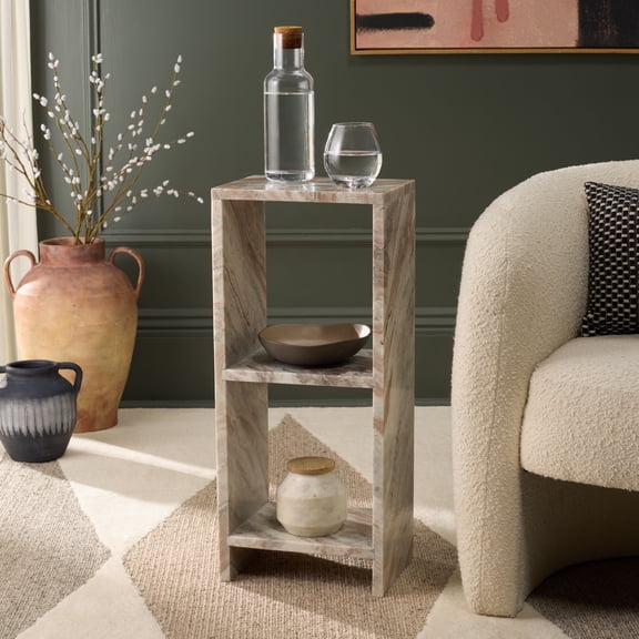 Safavieh Tristin Modern Marble End Table, Brown / Gray