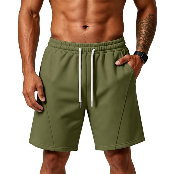 Men's Athletic Shorts Baggy Sweat Shorts Cotton Fleece Workout Gym Lounge Shorts with Pockets, XL