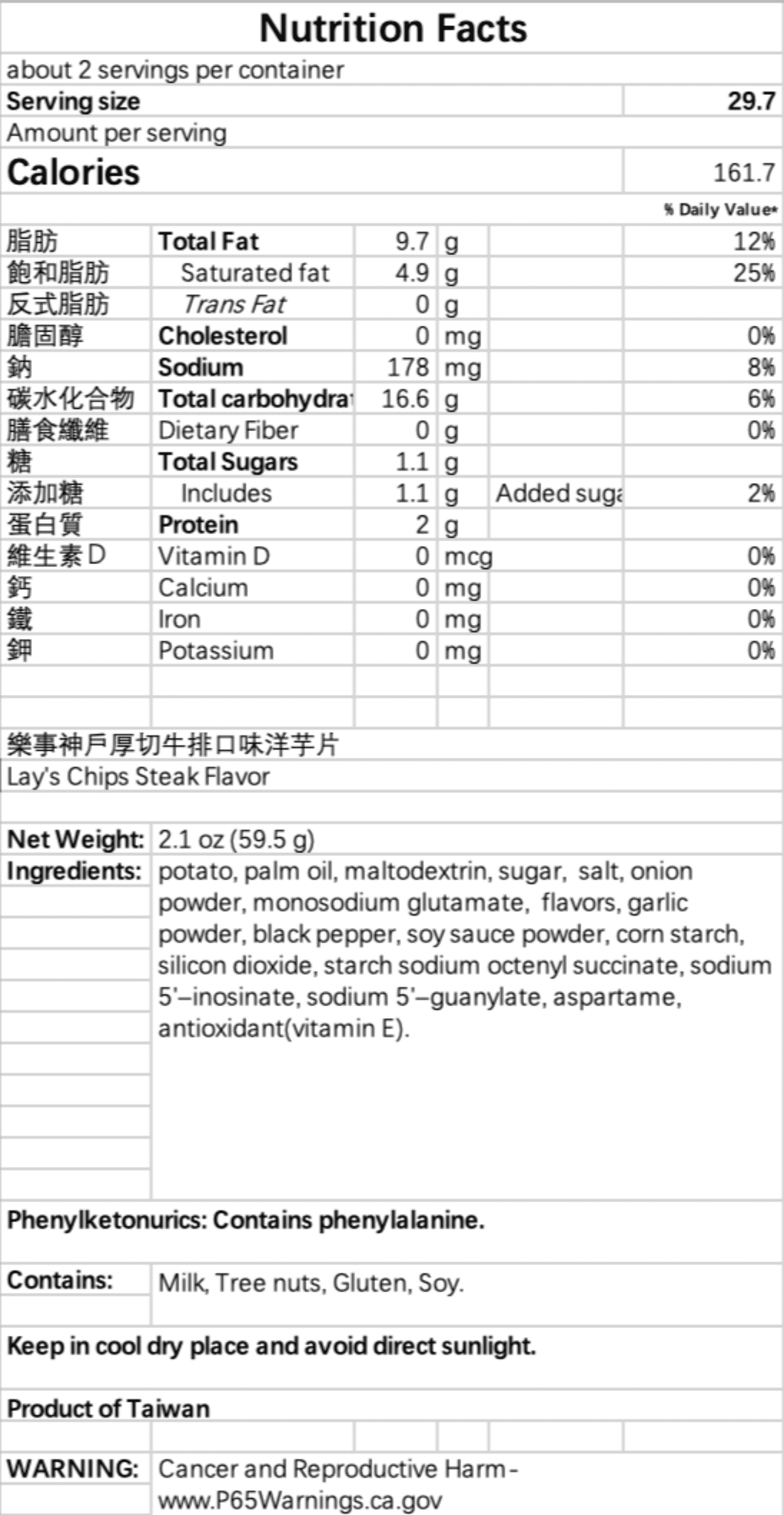 Lay's Kobe Steak Flavored Chips 59.5g