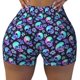 thumbnail image 2 of Balery Skull flower tie dye Pantalones cortos de entrenamiento estampados para mujer, sin costuras, ajustados, para gimnasio, yoga, correr, deportes, ejercicio activo, fitness.-X-Large, 2 of 8