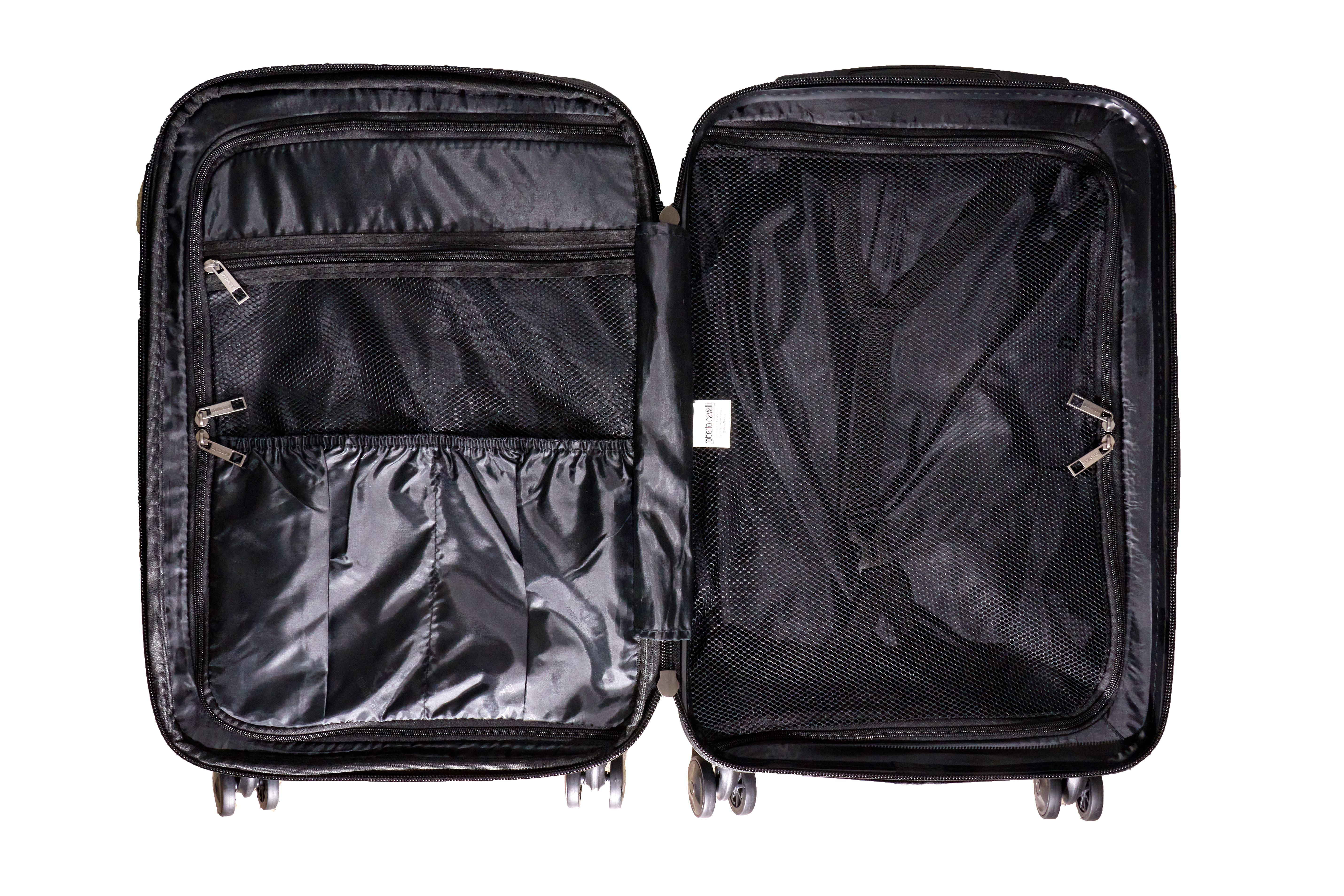 Roberto Cavalli 20 Inch Monogram Spinner Suitcase on SALE