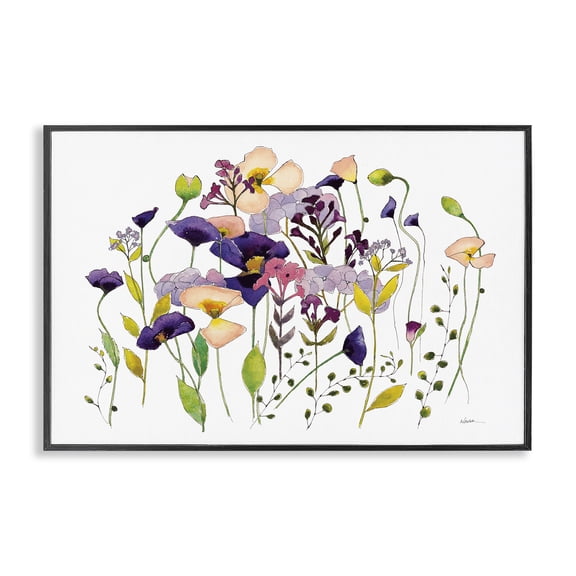 Stupell Industries Contemporary Purple Poppy Sprigs Black Framed Giclee Art, 18 x 12, by Shirley Novak