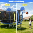 thumbnail image 5 of 12FT Trampoline with Basketball Hoop for Kids and Adults, SEGMART Upgrade Outdoor Trampoline with Safety Enclosure Net, Heavy Duty Backyard Trampoline with Ladder for Lawn Garden Yard, Bule, 5 of 8