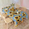 thumbnail image 3 of Blue Sunflower Pattern Rectangle Tablecloth 60"x120",Waterproof Polyester Rectangle Table Cloth, Wipeable Spillproof Polyester Tablecloth for Dining, Camping, Indoor and Outdoor, 3 of 6