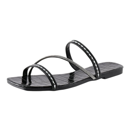 

adviicd Womens Flip Flops Beach Sandals Fashion Summer Women Slippers Mesh Breathable Lightweight Flat Bottom Half Slippers Casual Black 7
