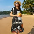 thumbnail image 4 of Xecao Casino And Sports for Women Summer Short Sleeve Midi Dress with Pockets Casual Aline Flowy Tshirt Dress Vocation Beach Sundress, 4 of 6