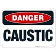 thumbnail image 1 of Danger Caustic Sign, OSHA Danger Sign, 10x7 Aluminum, 1 of 1