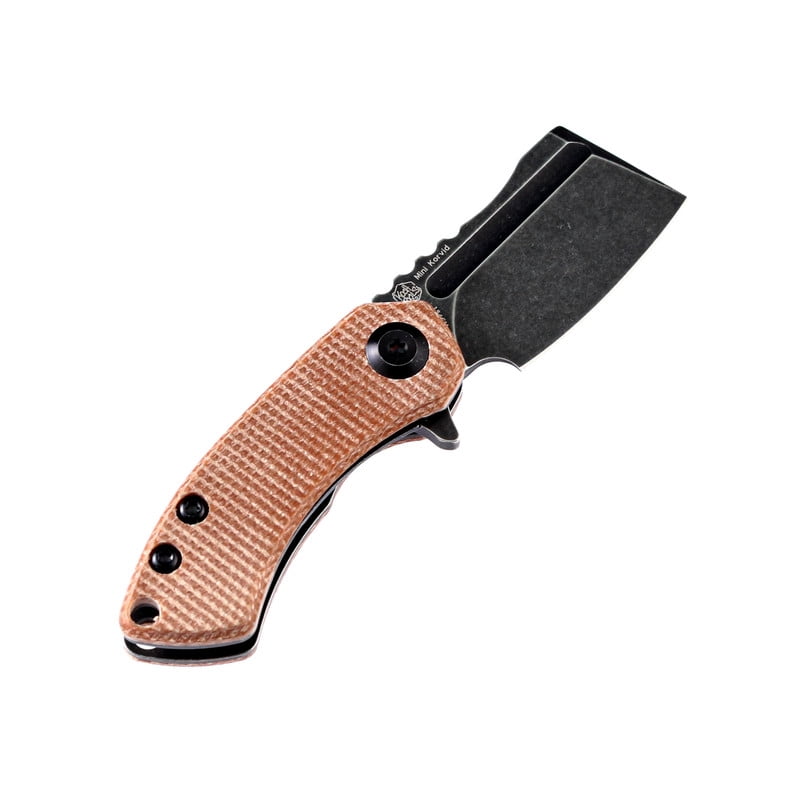 Kansept Mini Korvid Folding Pocket Knife 1.45'' 154CM Blade,Brown Micarta Handle,T3030A5