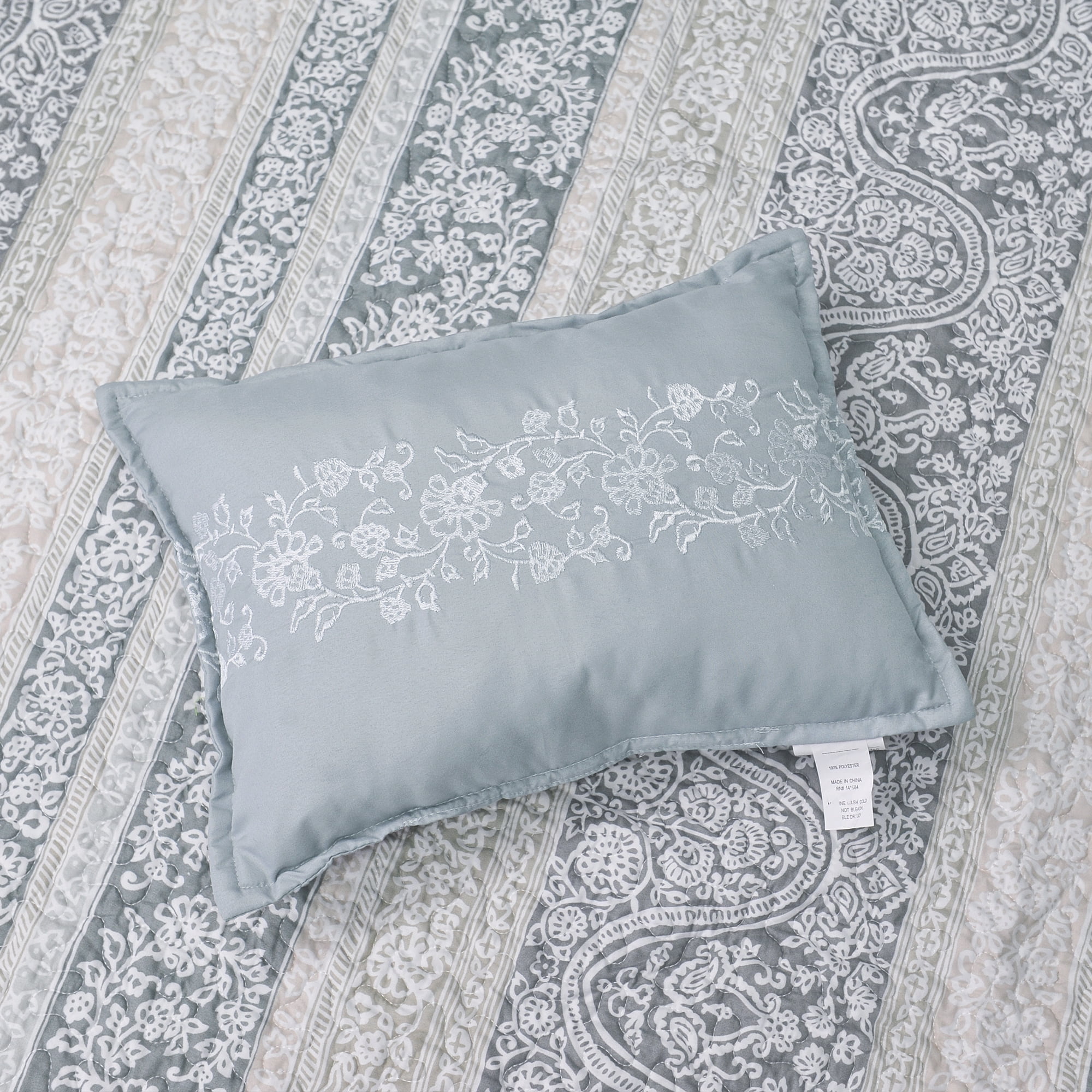 Home Soft Things 6 Piece Marchesa Printed Quilt Set with bedskirt, Queen (90" x 90")