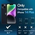 thumbnail image 2 of JETech 3 in 1 Magnetic Case for iPhone 14 Plus 6.7-Inch with 2 Pack Tempered Glass Screen Protectors, Compatible with MagSafe, Translucent Matte Back Shockproof Phone Cover (Black), 2 of 7